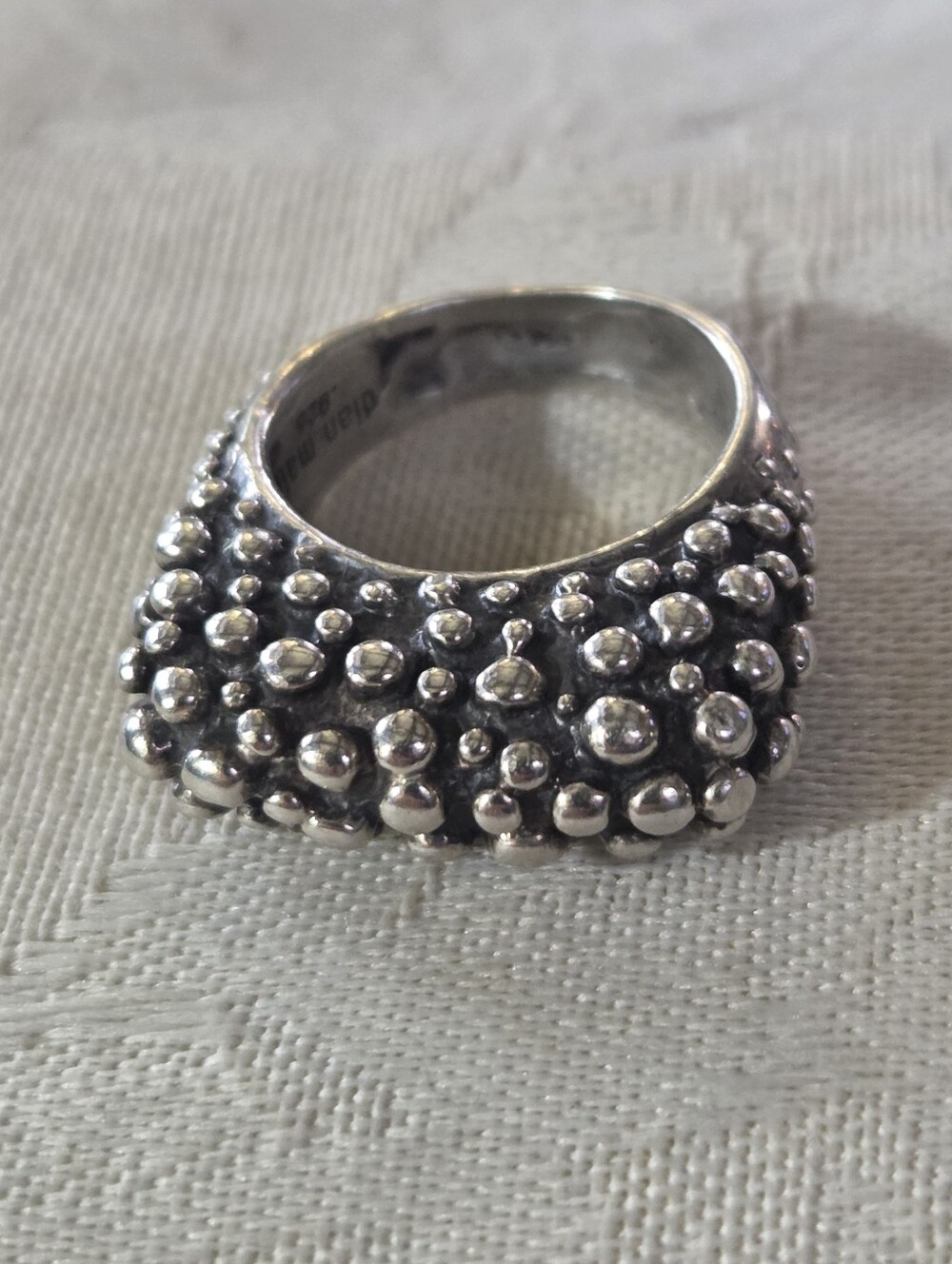 Dian Malouf Heavy Dots Ring, Sterling Silver, Size 7